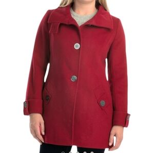 Kristen Blake Women's Fine Australian Wool Blend Jacket Cherry Red Size Small